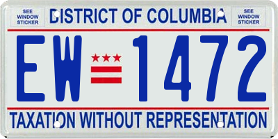 DC license plate EW1472