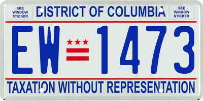 DC license plate EW1473