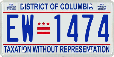DC license plate EW1474