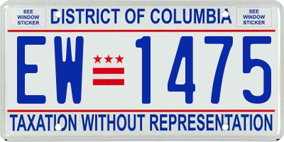 DC license plate EW1475