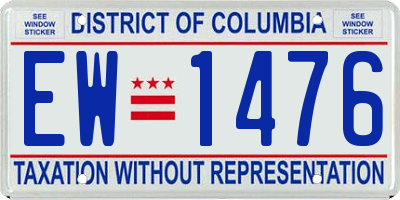 DC license plate EW1476
