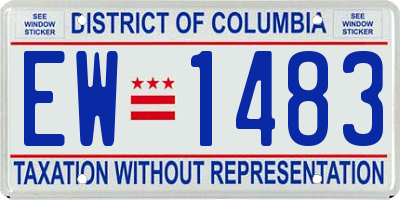 DC license plate EW1483