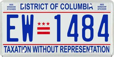 DC license plate EW1484