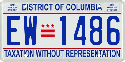 DC license plate EW1486
