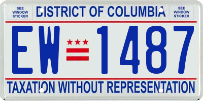 DC license plate EW1487