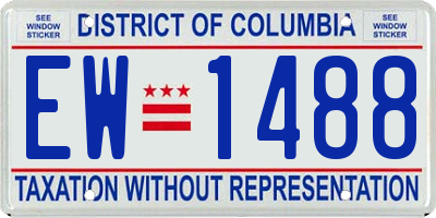 DC license plate EW1488