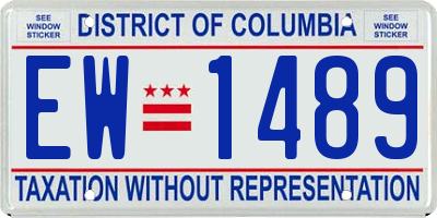 DC license plate EW1489