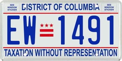 DC license plate EW1491