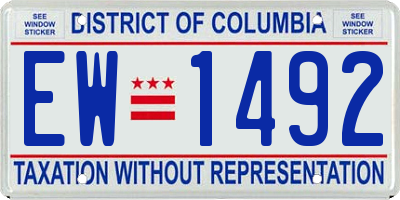 DC license plate EW1492