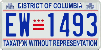 DC license plate EW1493
