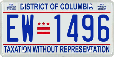 DC license plate EW1496