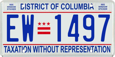 DC license plate EW1497