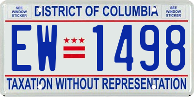 DC license plate EW1498