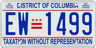 DC license plate EW1499
