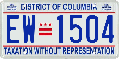 DC license plate EW1504