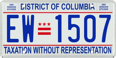 DC license plate EW1507