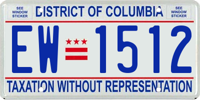 DC license plate EW1512