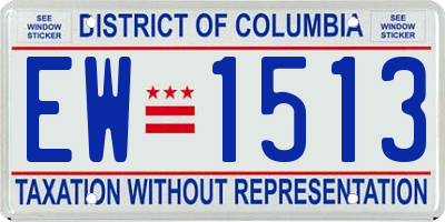 DC license plate EW1513