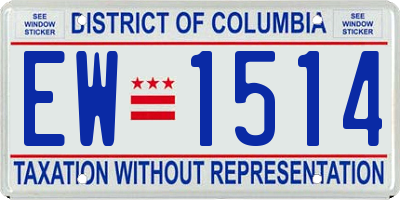 DC license plate EW1514