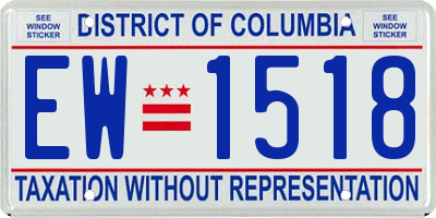 DC license plate EW1518