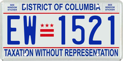 DC license plate EW1521