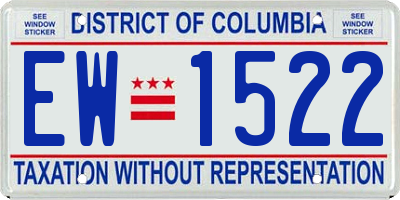 DC license plate EW1522