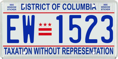 DC license plate EW1523