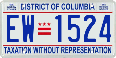 DC license plate EW1524