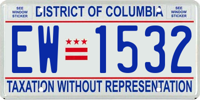 DC license plate EW1532