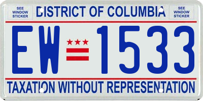 DC license plate EW1533