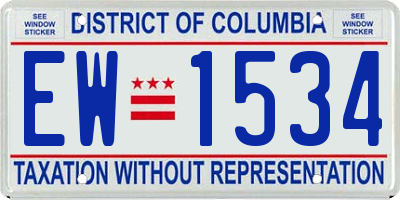 DC license plate EW1534