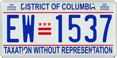 DC license plate EW1537