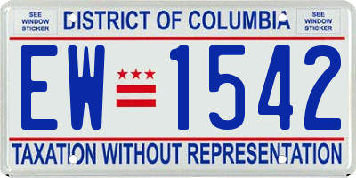 DC license plate EW1542