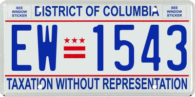 DC license plate EW1543