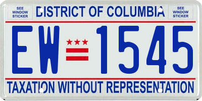 DC license plate EW1545