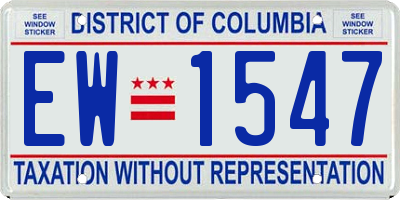 DC license plate EW1547