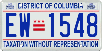 DC license plate EW1548