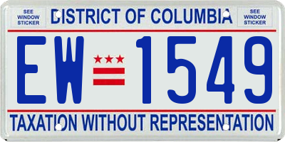 DC license plate EW1549