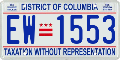 DC license plate EW1553