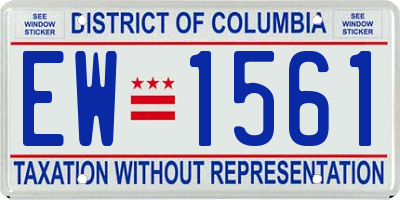 DC license plate EW1561