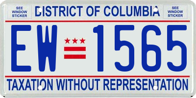 DC license plate EW1565