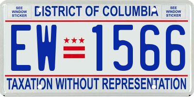 DC license plate EW1566