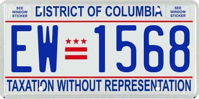 DC license plate EW1568