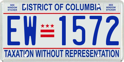 DC license plate EW1572