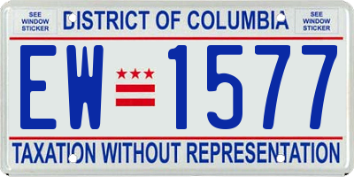 DC license plate EW1577