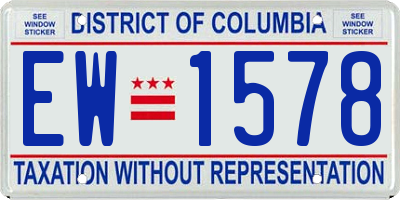 DC license plate EW1578