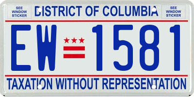 DC license plate EW1581