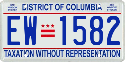 DC license plate EW1582