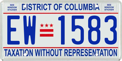 DC license plate EW1583