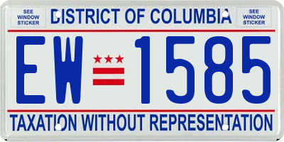 DC license plate EW1585